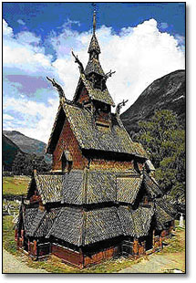Borgund stave church in Laerdal in Sogn