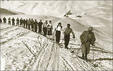Skis as transportation