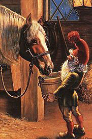 Jultomte and horse